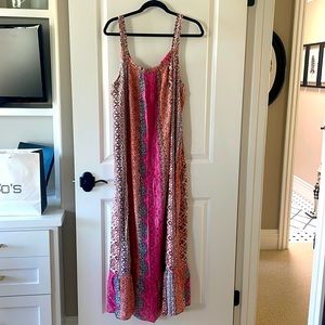 Bright colorful summer desert oasis maxi dress